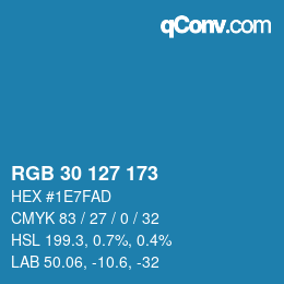 Color code: RGB 30 127 173 | qconv.com