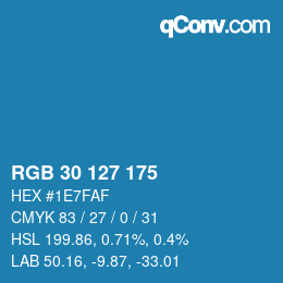 Code couleur: RGB 30 127 175 | qconv.com
