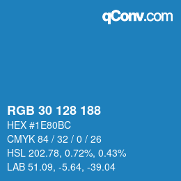 Color code: RGB 30 128 188 | qconv.com