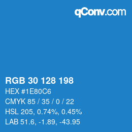 Color code: RGB 30 128 198 | qconv.com