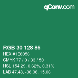 Color code: RGB 30 128 86 | qconv.com