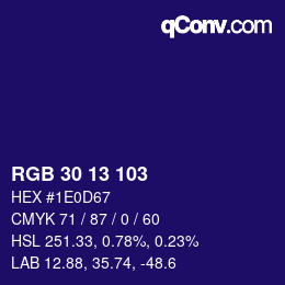 カラーコード: RGB 30 13 103 | qconv.com