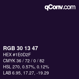 颜色代码: RGB 30 13 47 | qconv.com