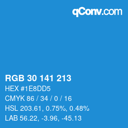 Color code: RGB 30 141 213 | qconv.com