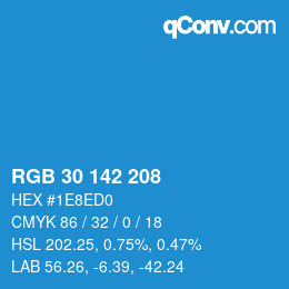 Color code: RGB 30 142 208 | qconv.com