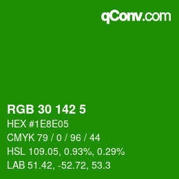 Color code: RGB 30 142 5 | qconv.com