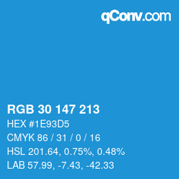 Color code: RGB 30 147 213 | qconv.com