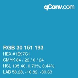 Color code: RGB 30 151 193 | qconv.com