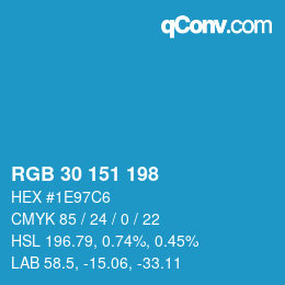 カラーコード: RGB 30 151 198 | qconv.com