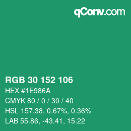 Color code: RGB 30 152 106 | qconv.com