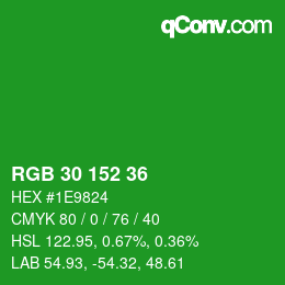 Color code: RGB 30 152 36 | qconv.com