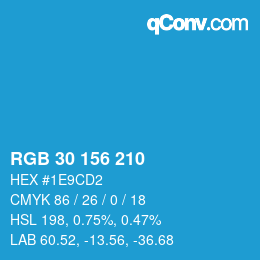 Color code: RGB 30 156 210 | qconv.com