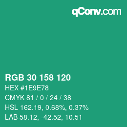 Color code: RGB 30 158 120 | qconv.com