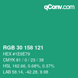 Color code: RGB 30 158 121 | qconv.com