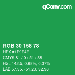 Color code: RGB 30 158 78 | qconv.com