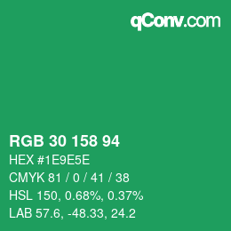 Código de color: RGB 30 158 94 | qconv.com