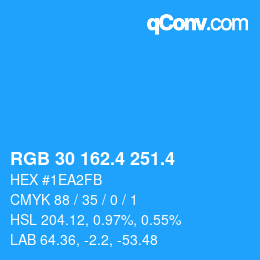 カラーコード: RGB 30 162.4 251.4 | qconv.com