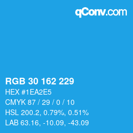 Color code: RGB 30 162 229 | qconv.com