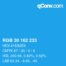 Color code: RGB 30 162 233 | qconv.com