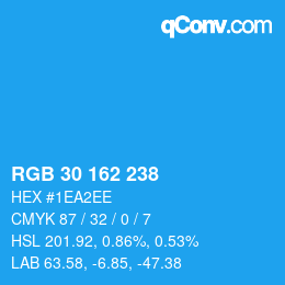 Color code: RGB 30 162 238 | qconv.com