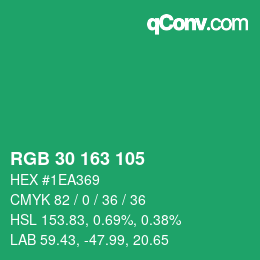 Color code: RGB 30 163 105 | qconv.com