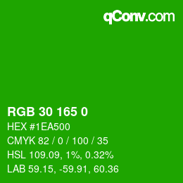 Color code: RGB 30 165 0 | qconv.com