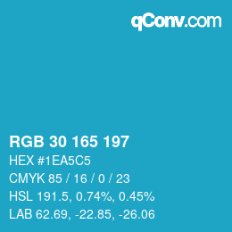 Color code: RGB 30 165 197 | qconv.com
