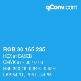 Color code: RGB 30 165 235 | qconv.com