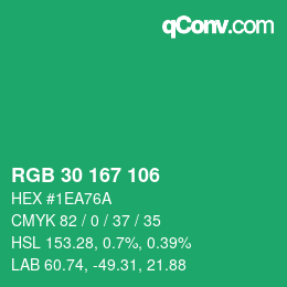 Color code: RGB 30 167 106 | qconv.com