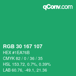 Color code: RGB 30 167 107 | qconv.com