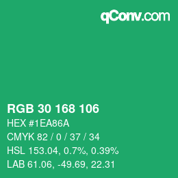 Color code: RGB 30 168 106 | qconv.com