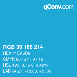 Color code: RGB 30 168 214 | qconv.com