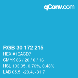 Color code: RGB 30 172 215 | qconv.com