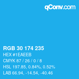 Color code: RGB 30 174 235 | qconv.com