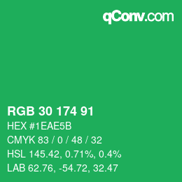 Color code: RGB 30 174 91 | qconv.com