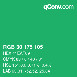 Color code: RGB 30 175 105 | qconv.com