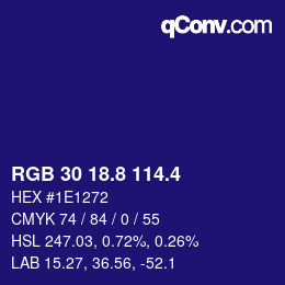 カラーコード: RGB 30 18.8 114.4 | qconv.com