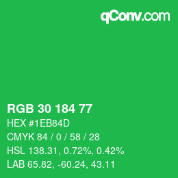Color code: RGB 30 184 77 | qconv.com