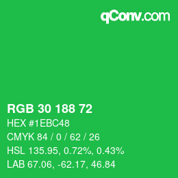 Color code: RGB 30 188 72 | qconv.com