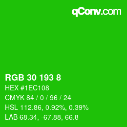 Color code: RGB 30 193 8 | qconv.com