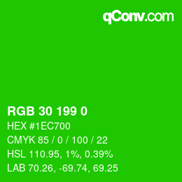 Color code: RGB 30 199 0 | qconv.com