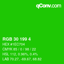Color code: RGB 30 199 4 | qconv.com
