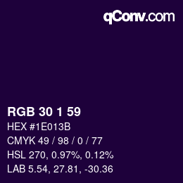Color code: RGB 30 1 59 | qconv.com
