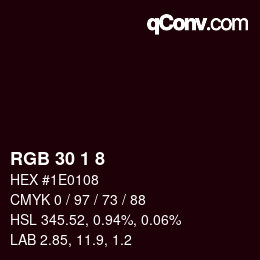 Farbcode: RGB 30 1 8 | qconv.com
