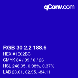 カラーコード: RGB 30 2.2 188.6 | qconv.com