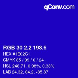 カラーコード: RGB 30 2.2 193.6 | qconv.com