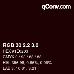 カラーコード: RGB 30 2.2 3.6 | qconv.com
