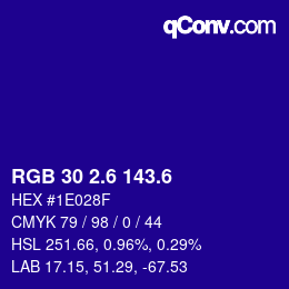 カラーコード: RGB 30 2.6 143.6 | qconv.com