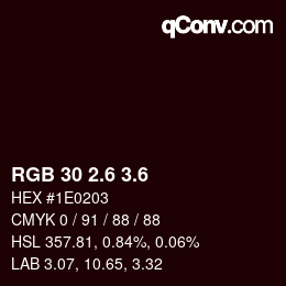 カラーコード: RGB 30 2.6 3.6 | qconv.com