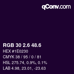 カラーコード: RGB 30 2.6 48.6 | qconv.com